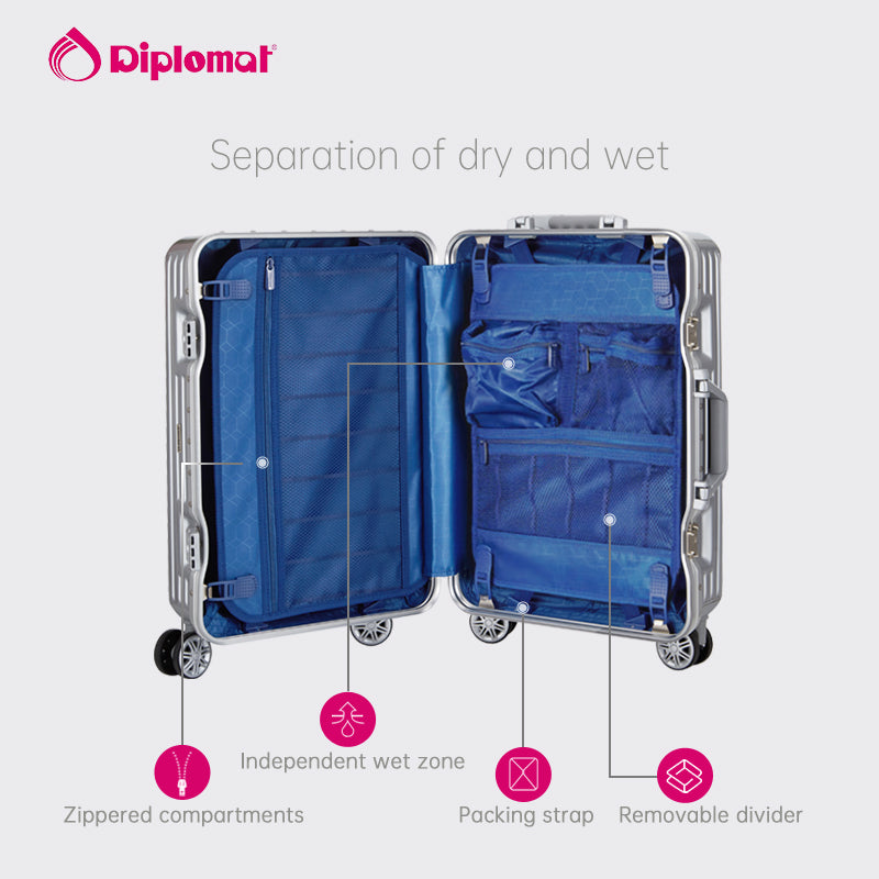 Diplomat TC-910 blue  20” Carry-on & 28" Check-in Luggage