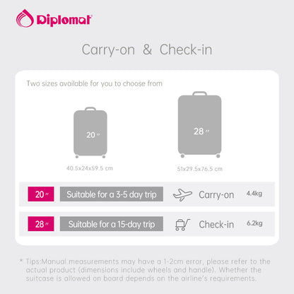 Diplomat TC-910 Green  20” Carry-on & 28" Check-in Luggage